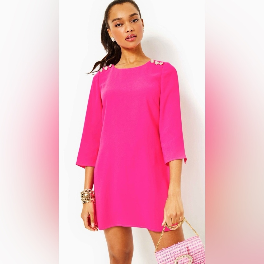 Lilly Pulitzer Annwyn Pink Buttoned Embellished Sheath ROMPER